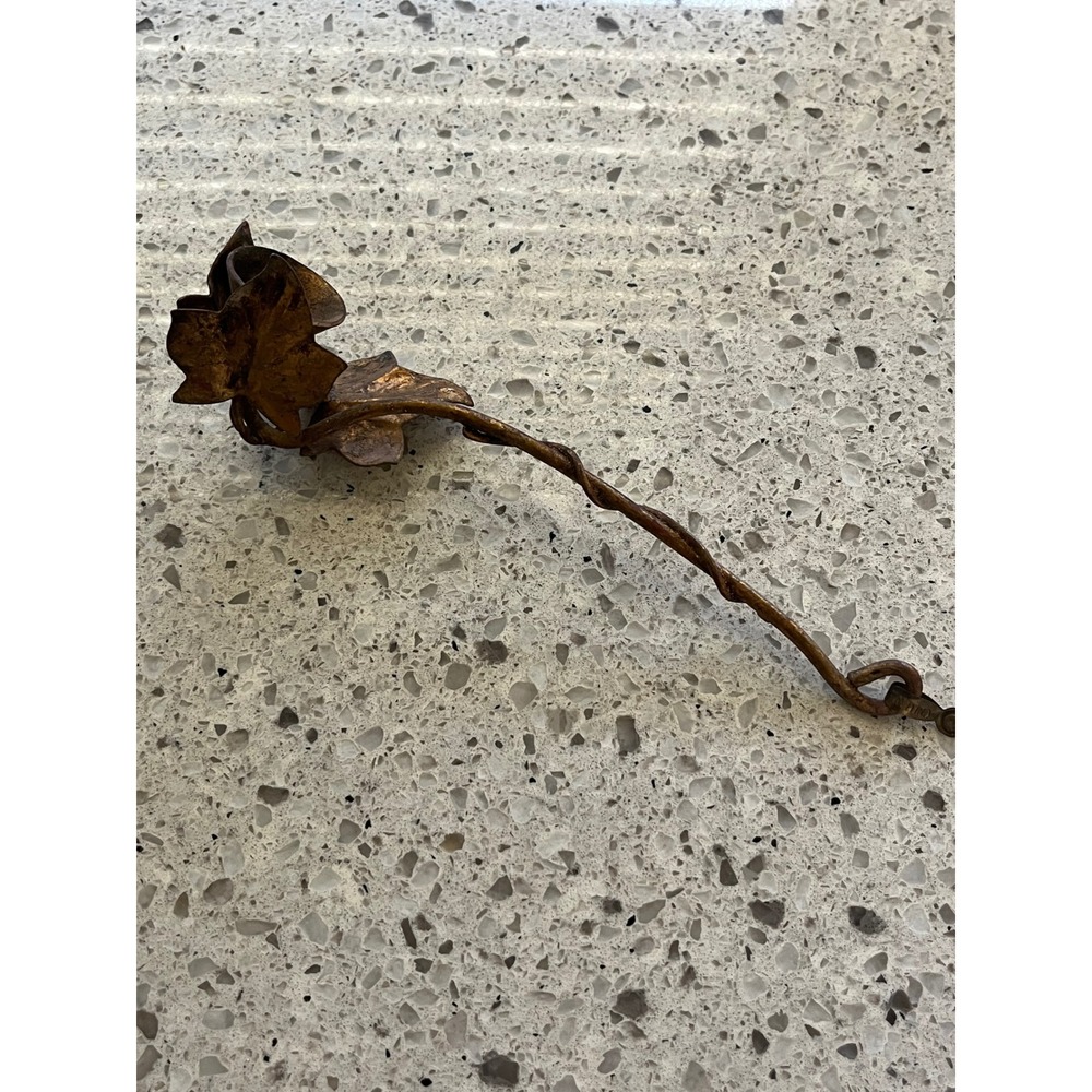 Vintage Italian Gilt Toleware Ivy Candle Snuffer Made in Italy Gold Bronze